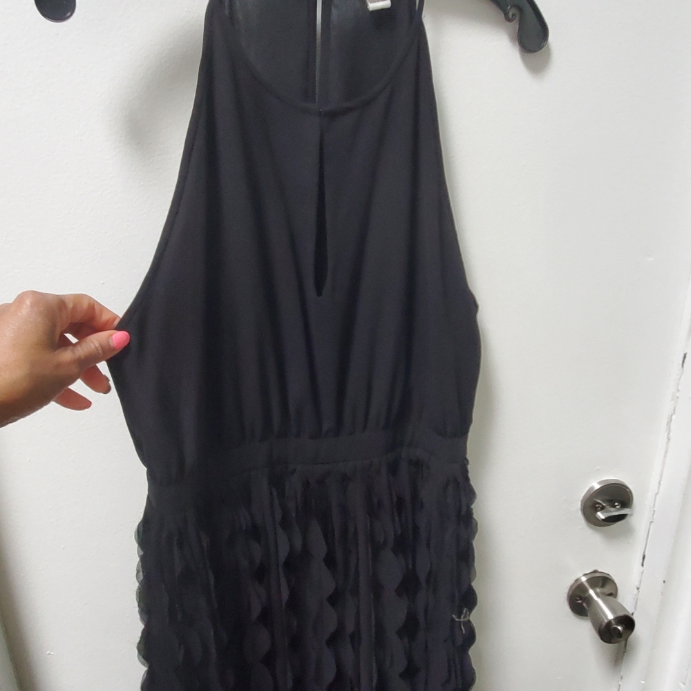 Diane VonFurstenberg Black Keyhole front and back Mini Dress, size 10